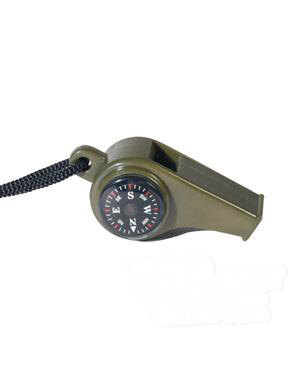 Levně Survival píšťalka s kompasem a teploměrem Mil-Tec® - olivová