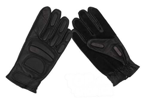 Kožené rukavice MFH® polstrované - černé (Velikost: S)