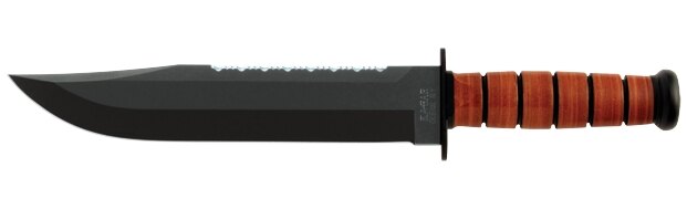 Levně Nůž s pevnou čepelí KA-BAR® Big Brother se zubatým ostřím na hřbetu – Hnědá