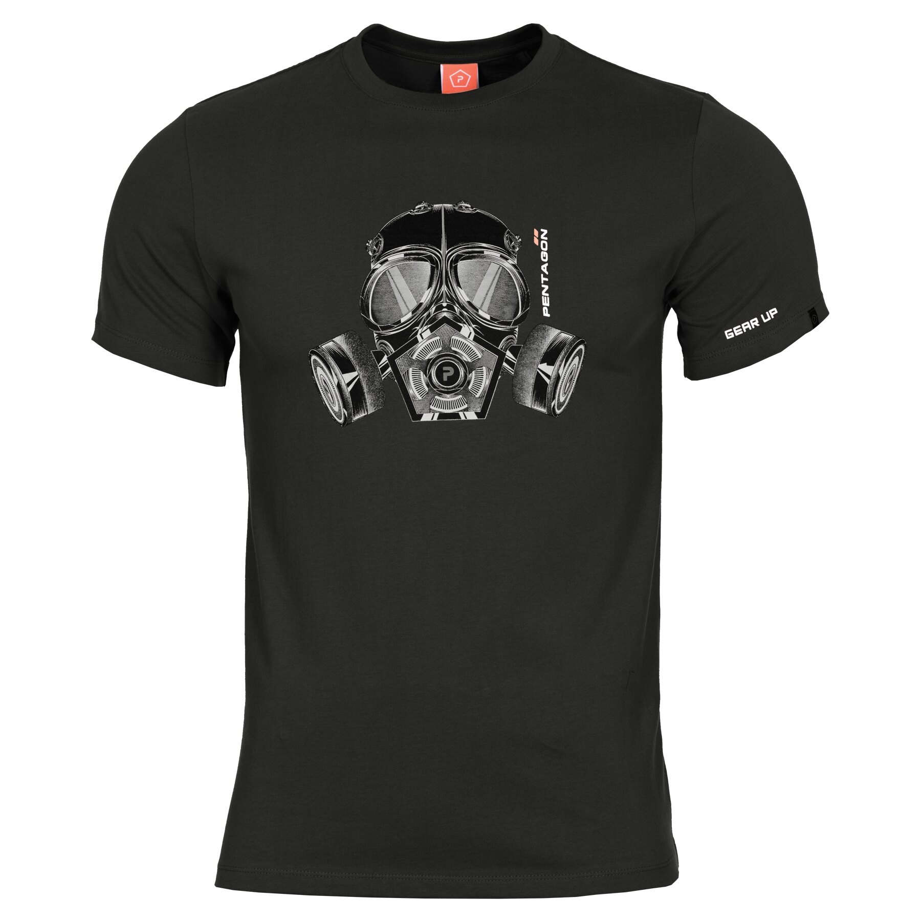 Levně Pánské tričko Gas mask Pentagon® – Černá