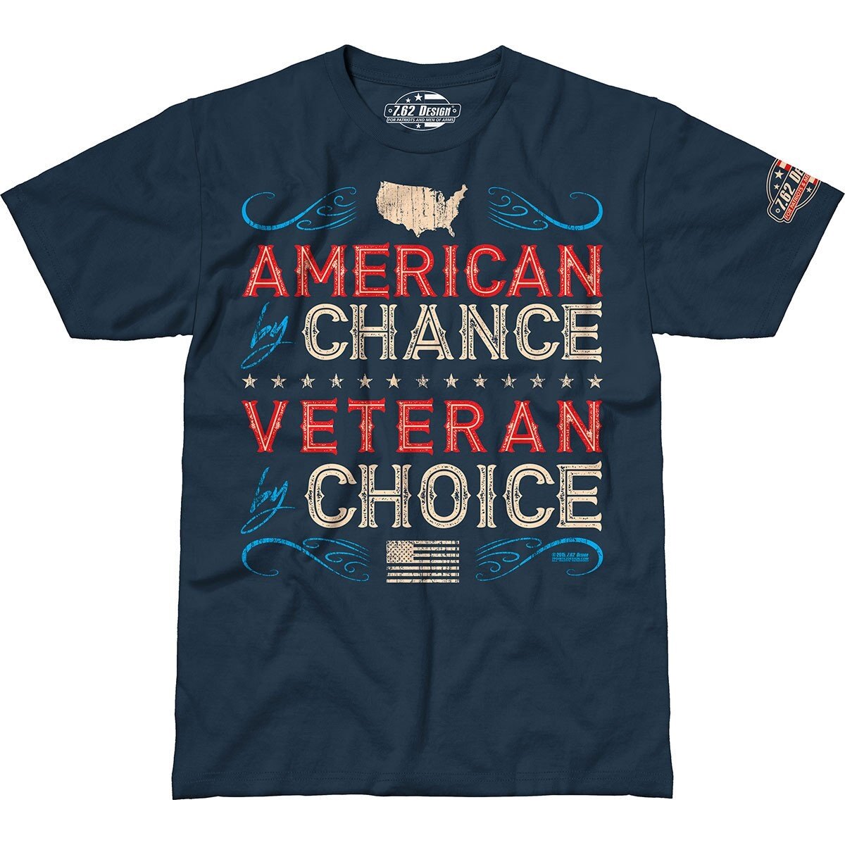 Levně Pánské tričko 7.62 Design® Veteran By Choice - modré