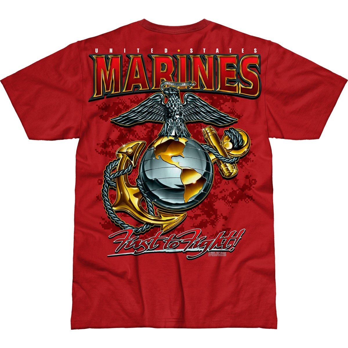 Levně Pánské tričko 7.62 Design® USMC Eagle, Globe & Anchor - červené