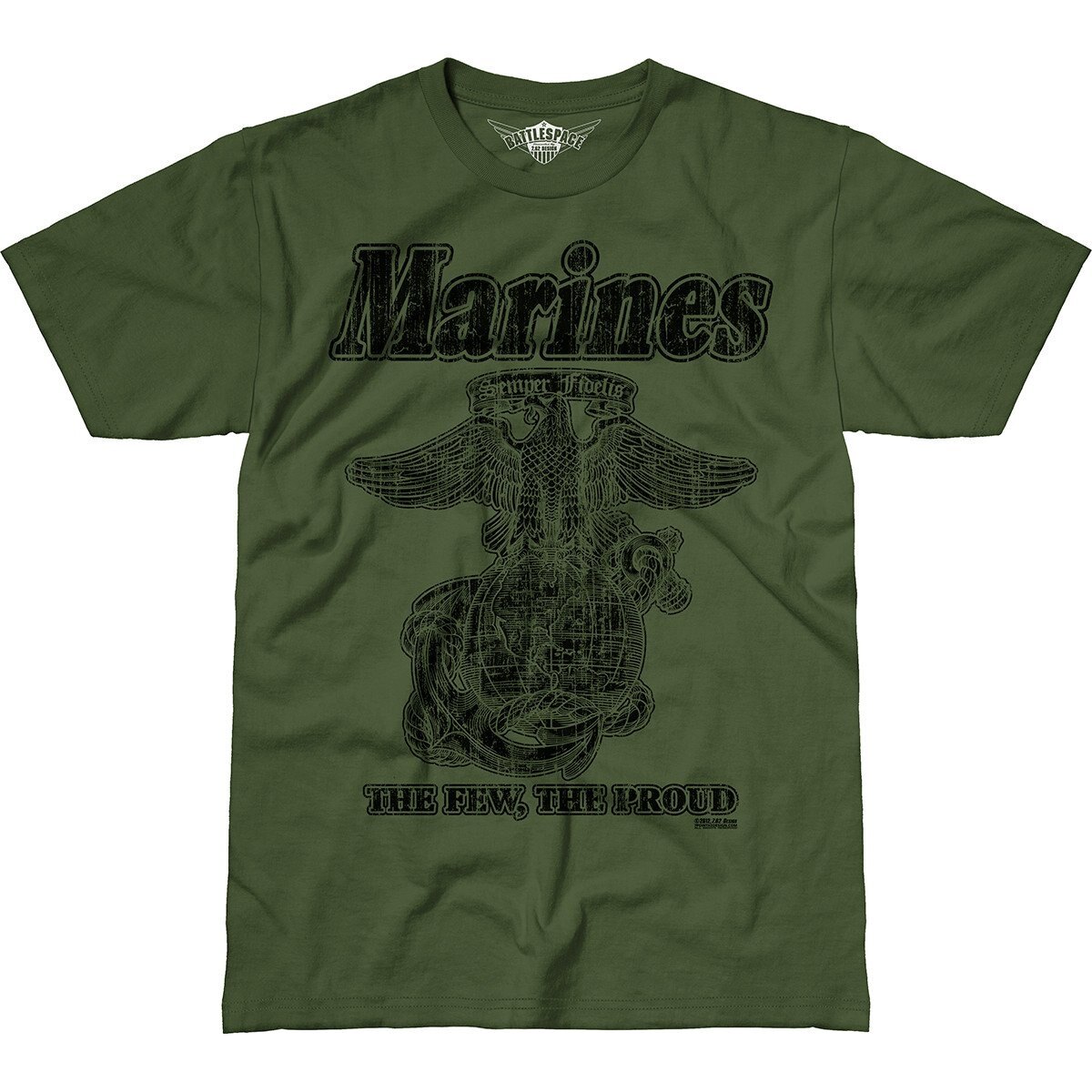 Levně Pánské tričko 7.62 Design® USMC Retro - zelené