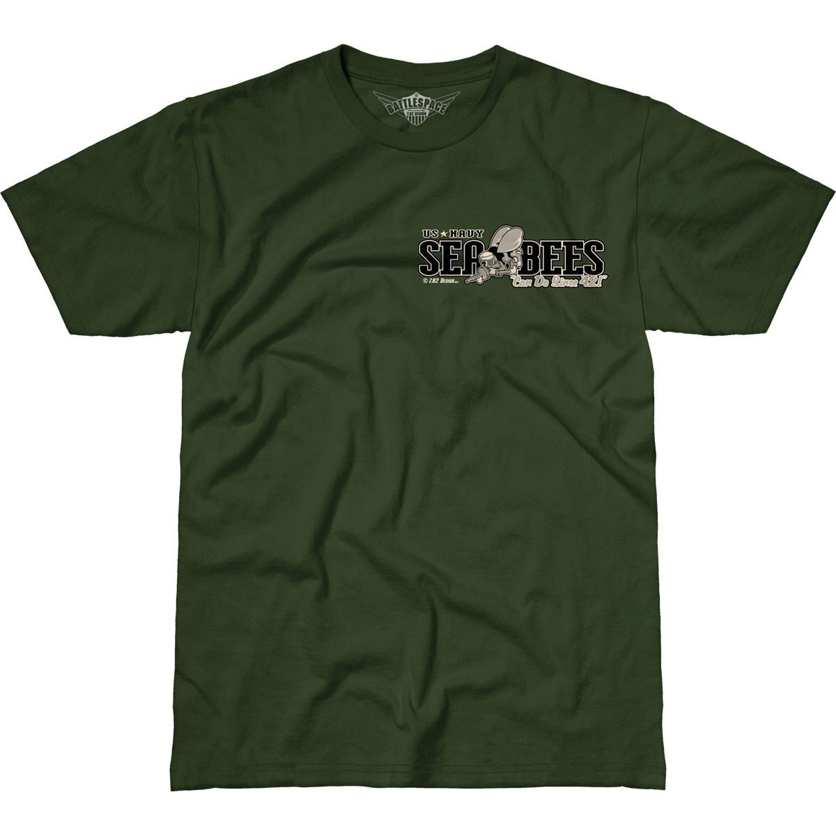 Levně Pánské tričko 7.62 Design® US Navy Seabees - zelené