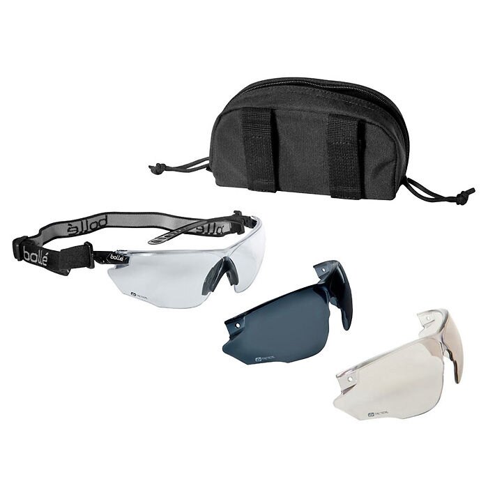 Levně Ochranné brýle Combat Bollé® – pískové, sada – Černá