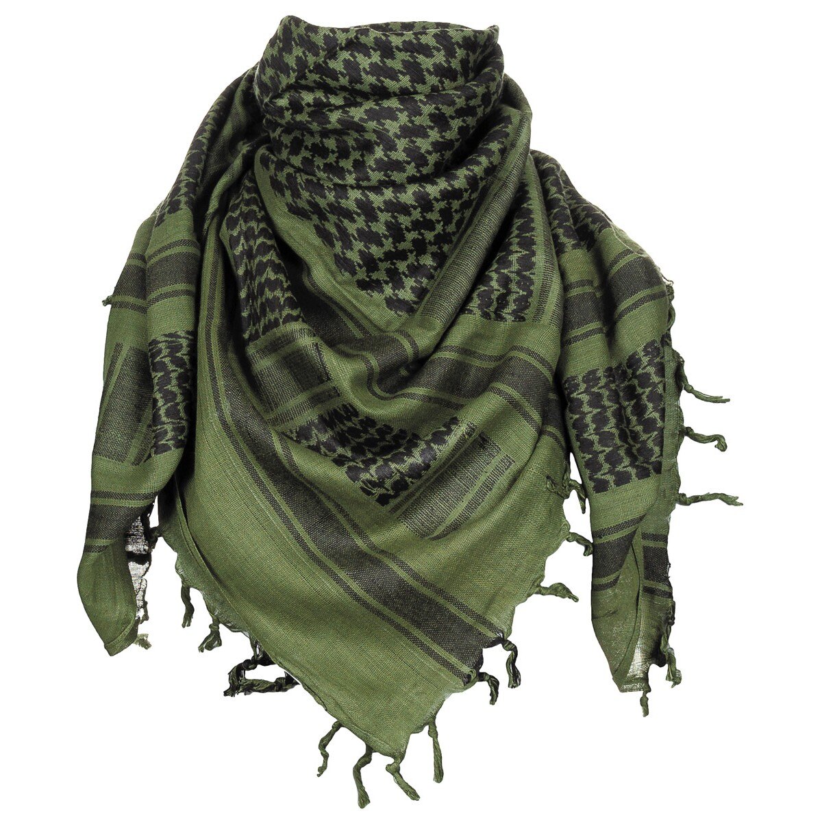 Levně Šátek palestina s třásněmi MFH® – Zelená / černá