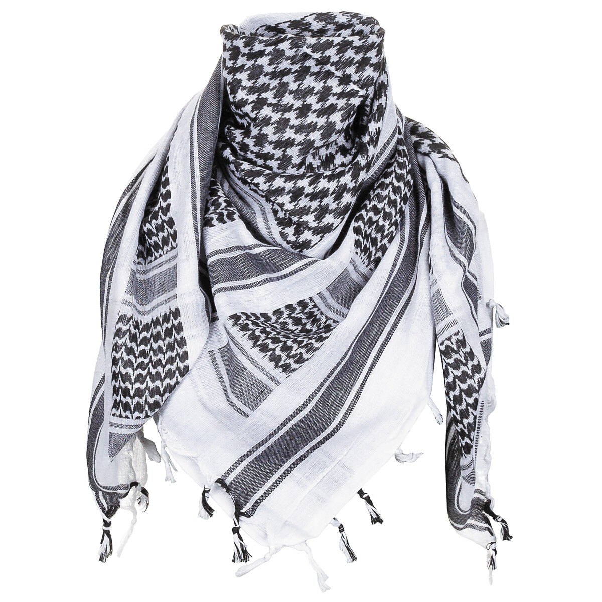 Levně Šátek palestina s třásněmi MFH® – Černá / bílá