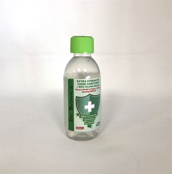 Levně Antibakteriální gel na ruce Dr Browns BCB® 250 ml – Čirá