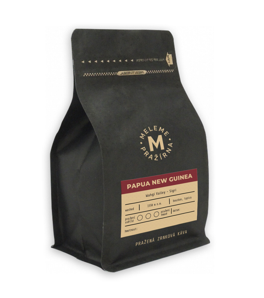 Levně Zrnková káva Papua new Guinea Sigri Meleme Pražírna® – Černá