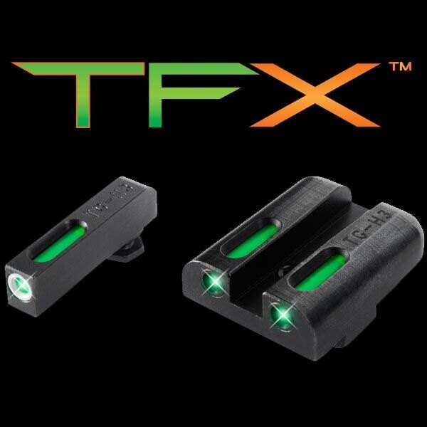 Levně Mířidla TFX Tritium / Fiber-Optic Truglo® - Glock® High Set – Černá