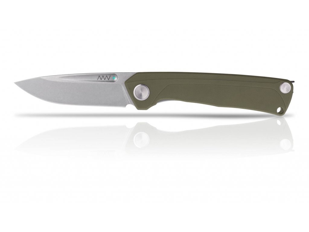 Levně Zavírací nůž Z200 G10 Liner Lock ANV® - barva rukojeti: Olive Green, šedá čepel - Stone wash
