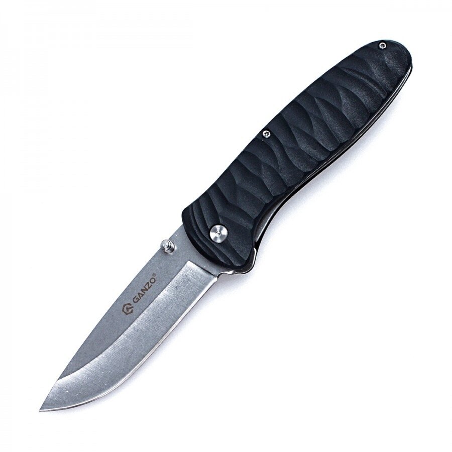 Levně Zavírací nůž G6252 Ganzo® – Stříbrná čepel – Satin, Černá