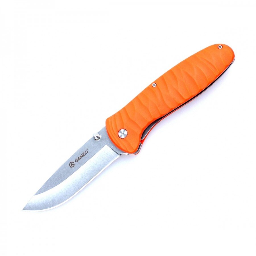 Levně Zavírací nůž G6252 Ganzo® – Stříbrná čepel – Satin, Oranžová