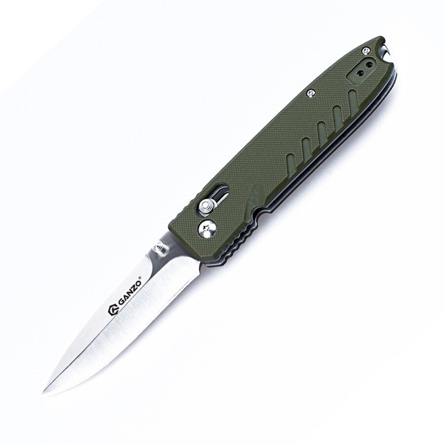 Levně Zavírací nůž G746 Ganzo® – Stříbrná čepel – Satin, Zelená