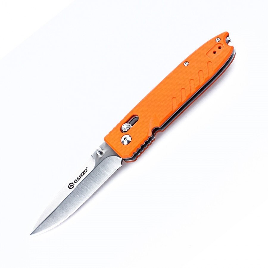 Levně Zavírací nůž G746 Ganzo® – Stříbrná čepel – Satin, Oranžová