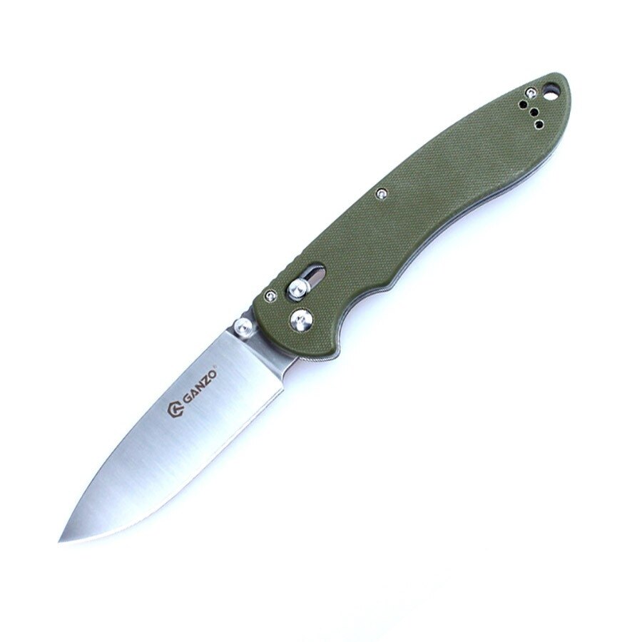 Levně Zavírací nůž G740 Ganzo® – Stříbrná čepel – Satin, Zelená