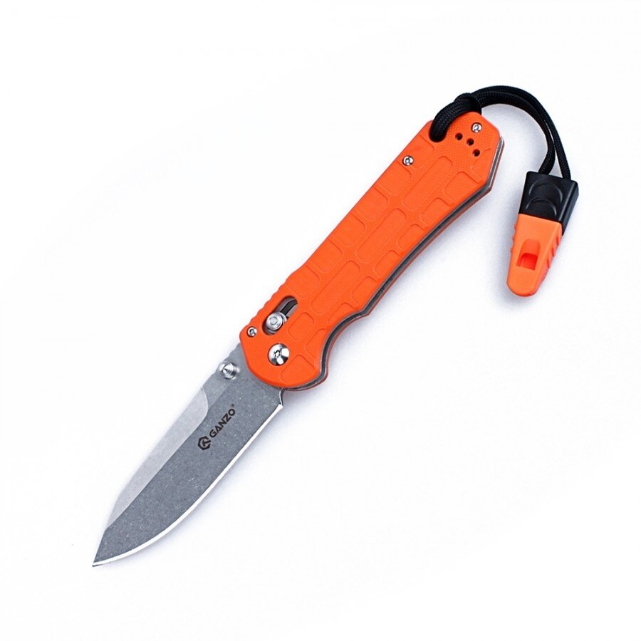 Levně Zavírací nůž G7452P-WS Ganzo® – Stříbrná čepel – Satin, Oranžová