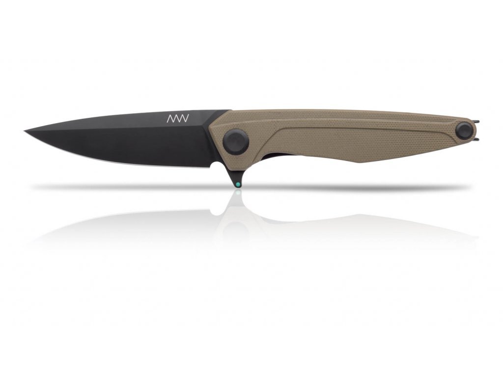 Levně Zavírací nůž ANV® Z300 G10 Liner Lock - Olive Green rukojeť, černá čepel - DLC