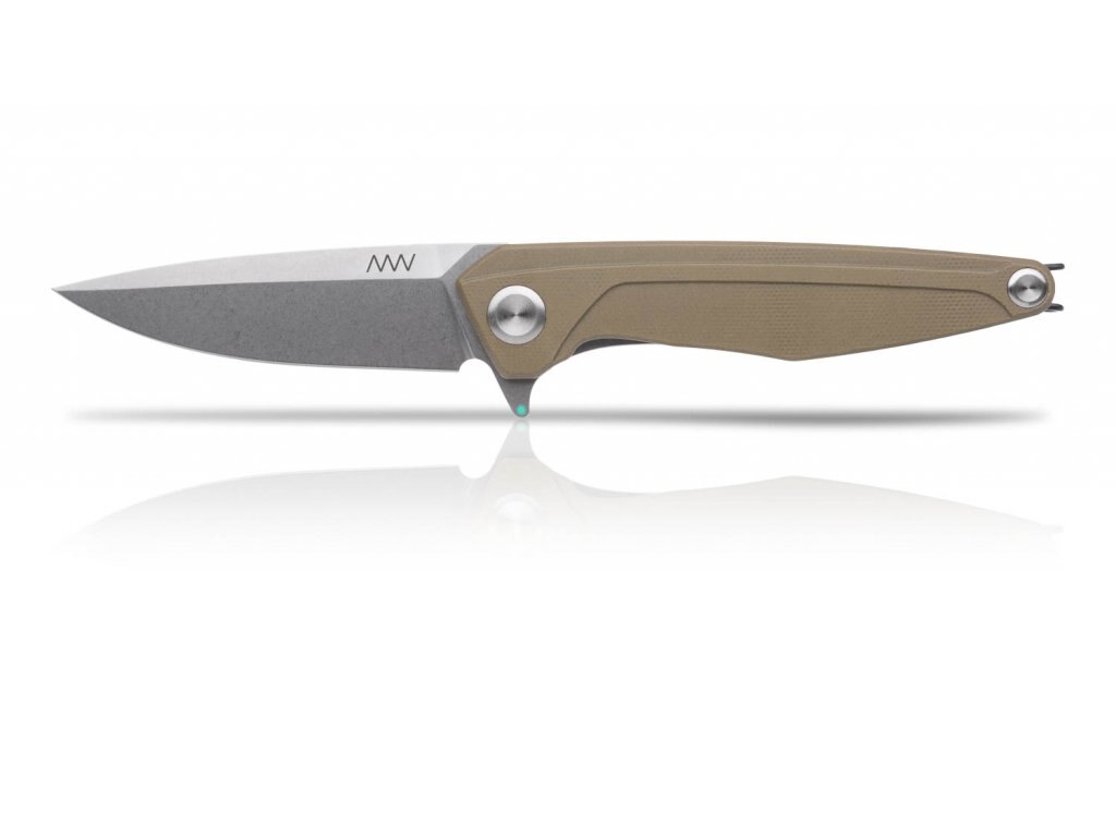 Levně Zavírací nůž ANV® Z300 G10 Liner Lock - Olive Green rukojeť, šedá čepel - Stone Wash