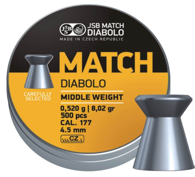 Levně Diabolky Yellow Match Middle Weight 4.5 mm JSB® / 500 ks