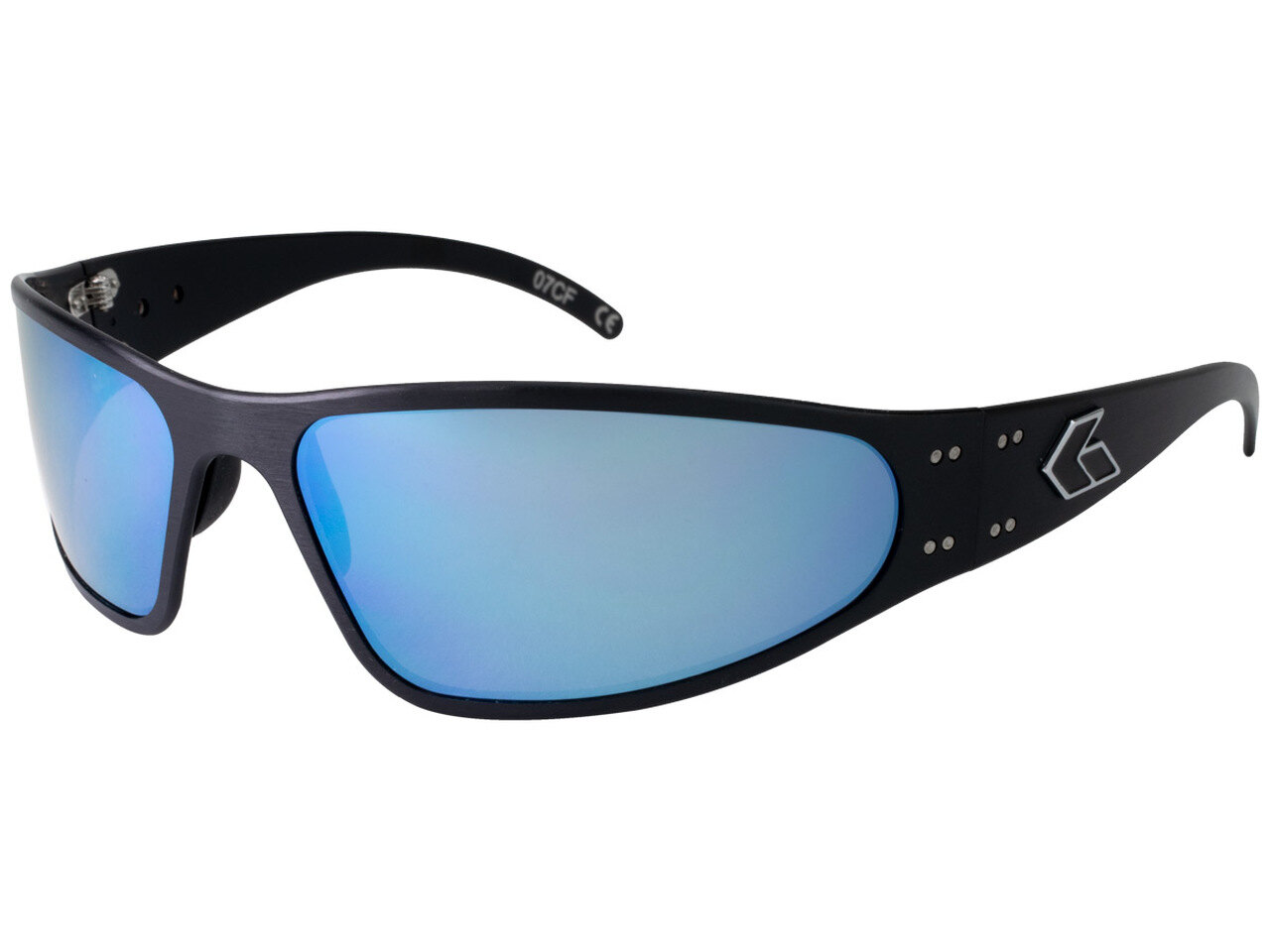 Levně Sluneční brýle Wraptor Polarized Gatorz® – Smoke Polarized w/ Blue Mirror, Černá