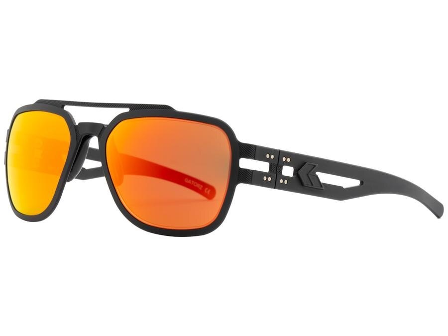 Levně Sluneční brýle Stark Polarized Gatorz® – Smoke Polarized w/ Sunburst Mirror, Černá