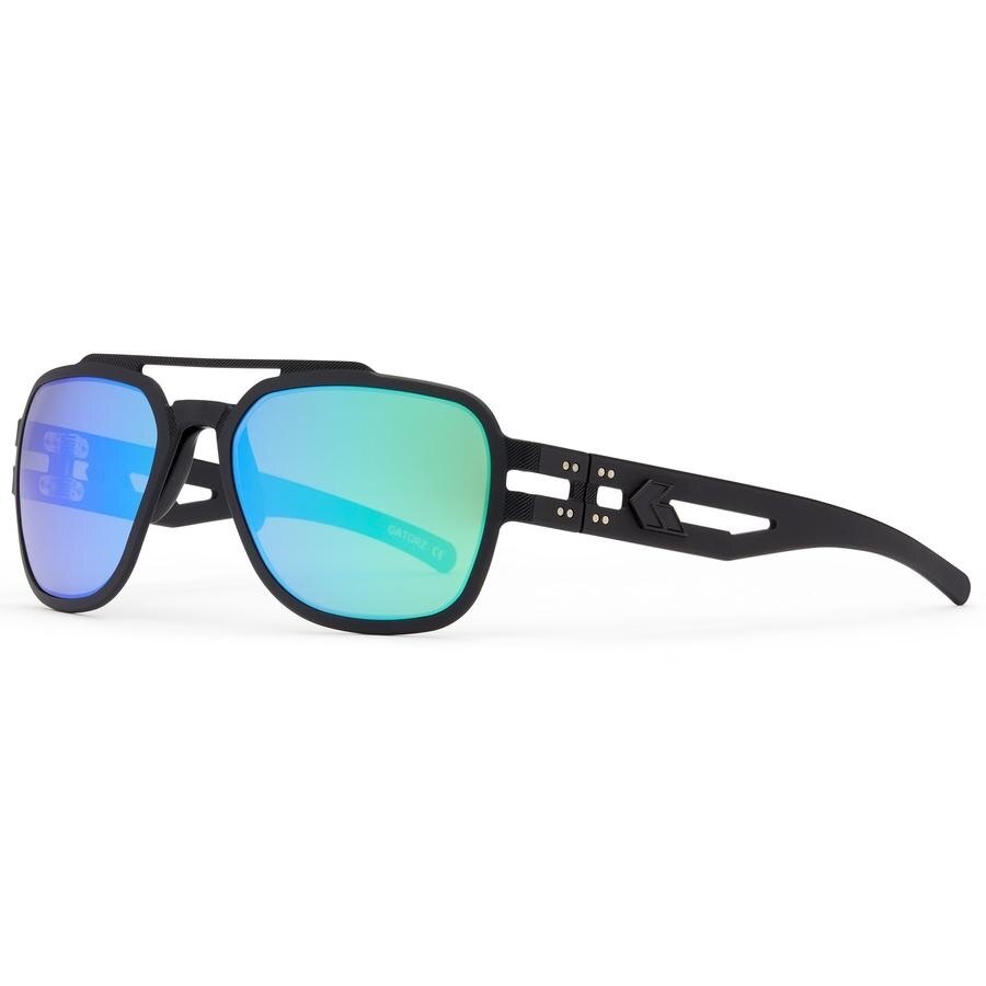 Levně Sluneční brýle Stark Polarized Gatorz® – Smoke Polarized w/ Green Mirrior, Černá