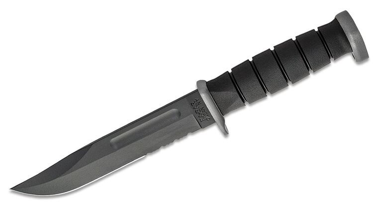 Levně Nůž s pevnou čepelí Extreme Fighting KA-BAR®, kombinované ostří – Černá čepel, Černá