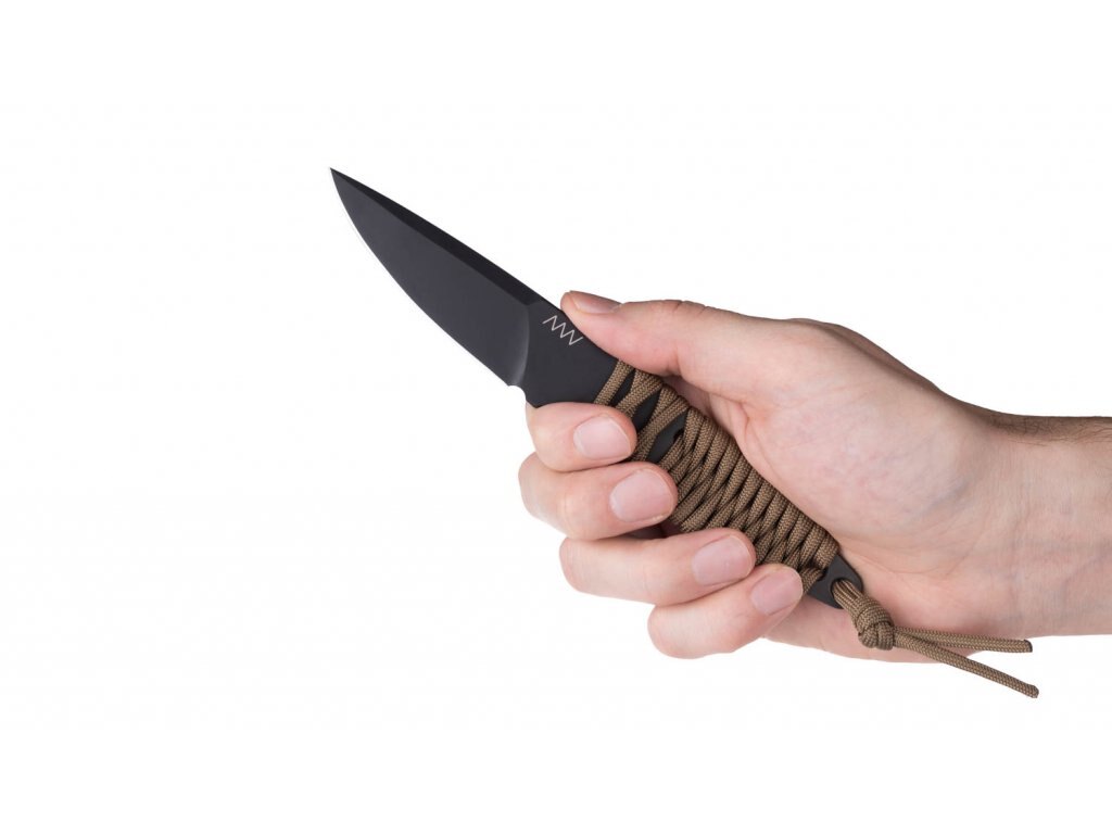 Levně Nůž s pevnou čepelí ANV® P100 – Písková, DLC