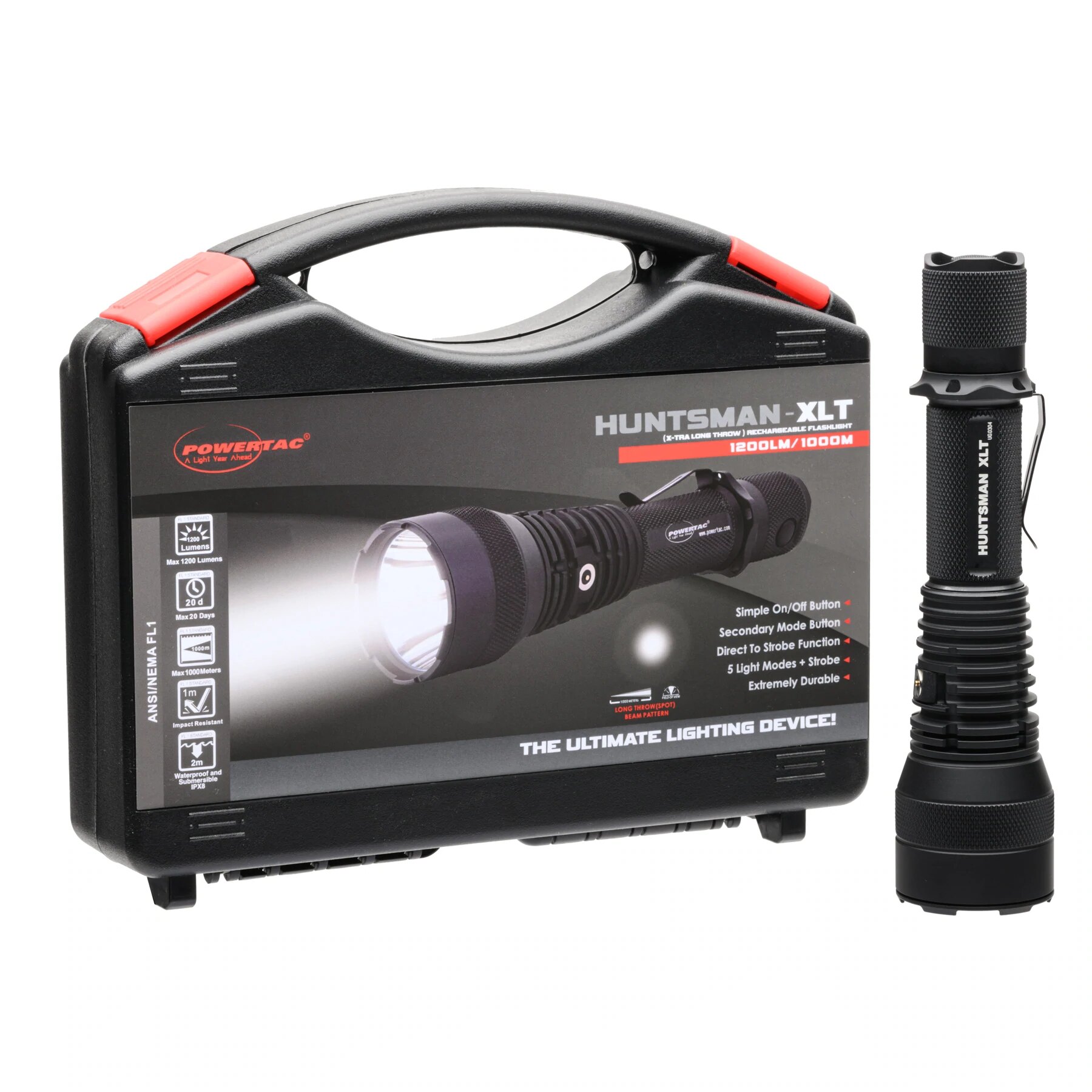 Levně Svítilna Huntsman XLT / 1200 lm Powertac® – Černá