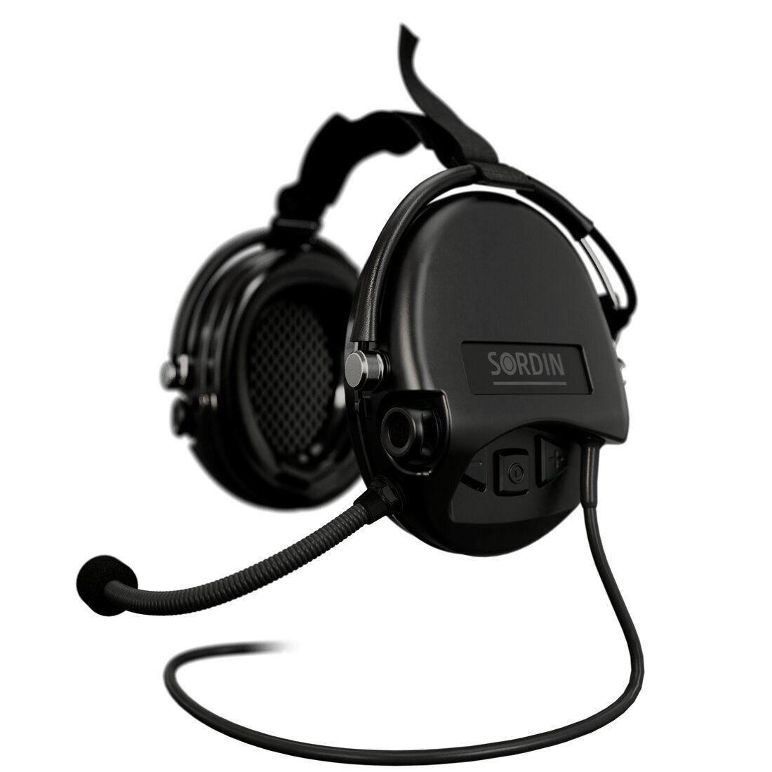 Levně Elektronické chrániče sluchu Supreme Mil-Spec CC Neckband Sordin®, s mikrofonem – Černá