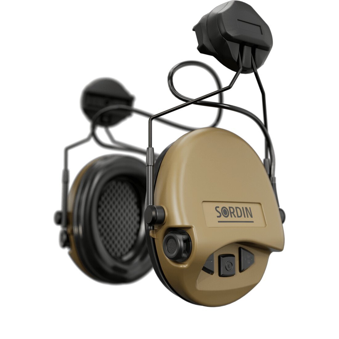 Levně Elektronické chrániče sluchu Supreme Mil-Spec AUX Sordin®, ARC Rail Helmet – Písková