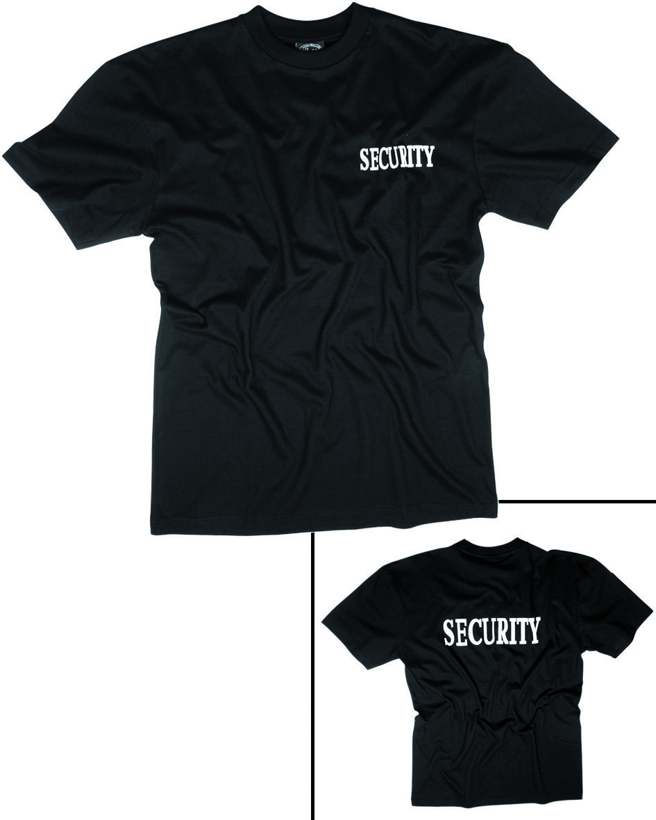 Bavlněné SECURITY tričko II Mil-Tec® - černé (Velikost: M)