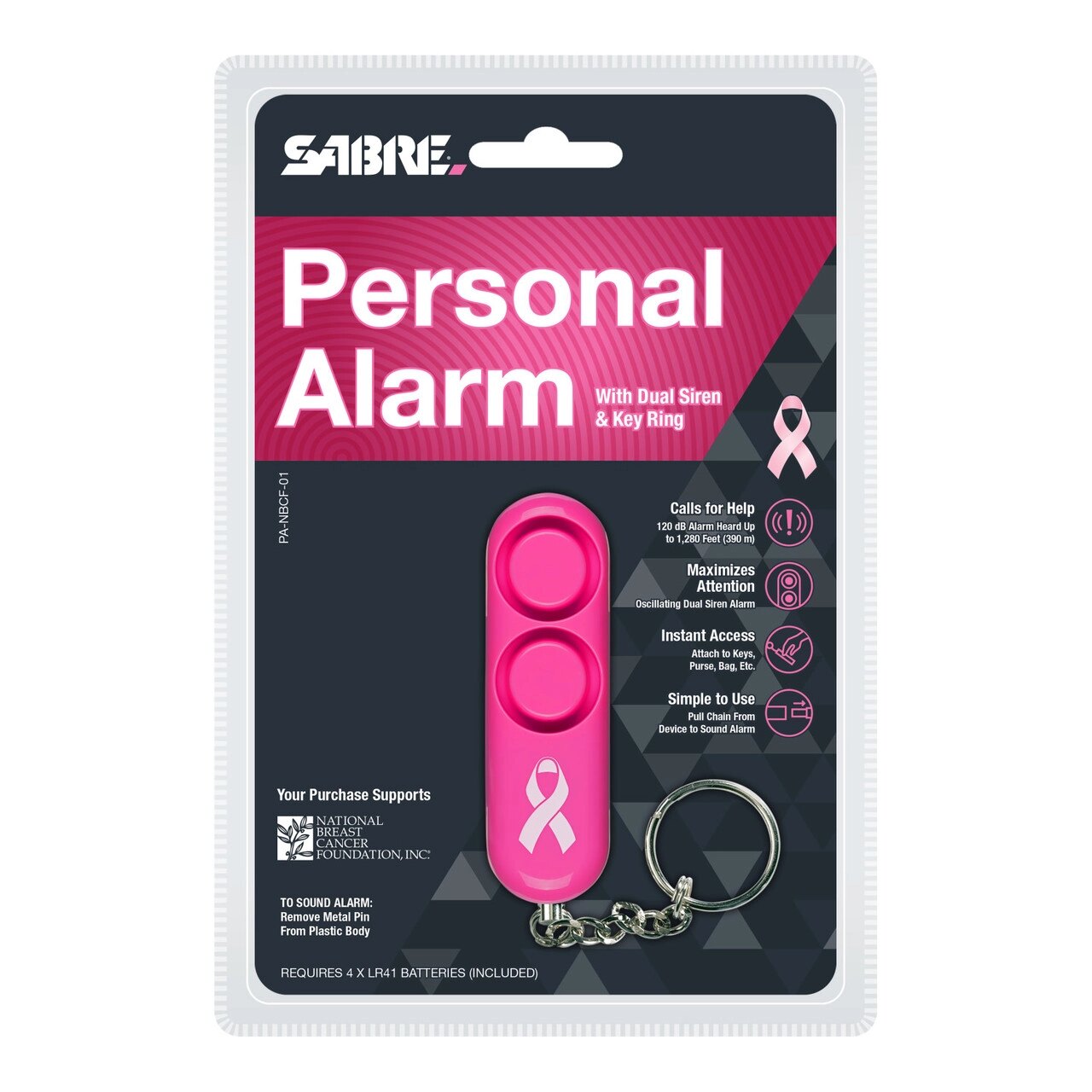 Levně Obranný osobní Personal Alarm Sabre Red® – Růžová