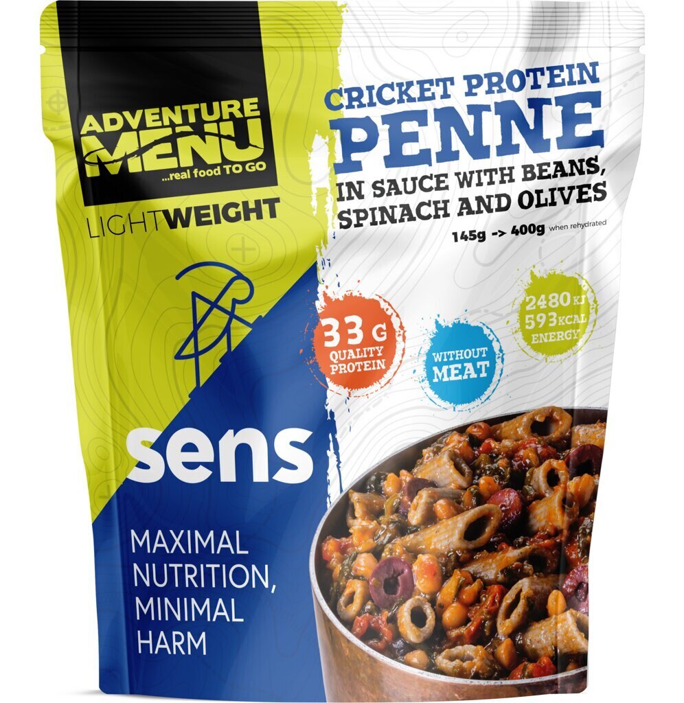 Levně Adventure Menu® - Cvrččí proteinové penne v omáčce s fazolemi 400 g