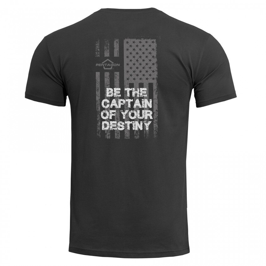 Levně Pánské tričko Ageron American Flag Pentagon® – Černá