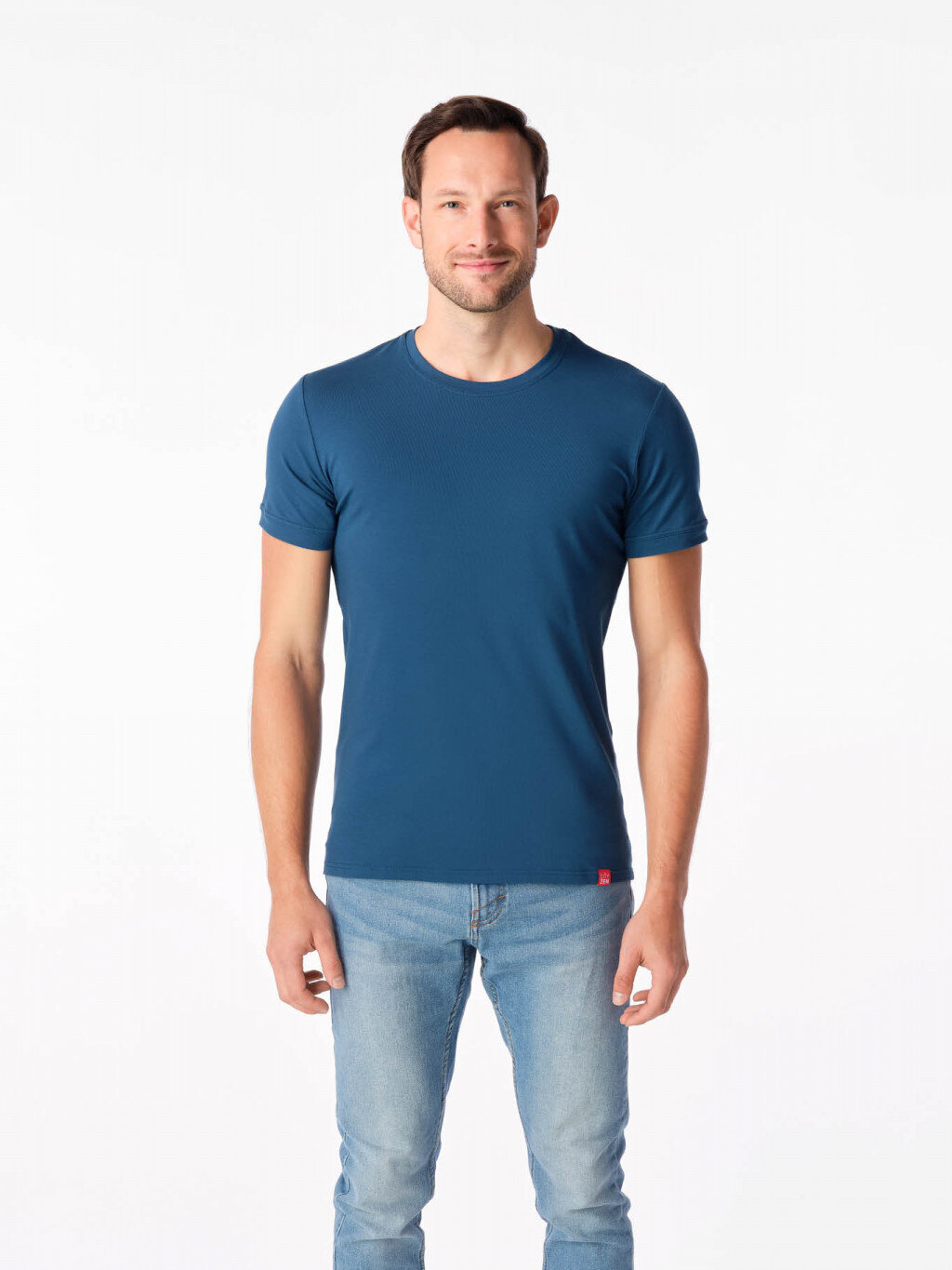 Levně Pánské tričko SlimFit Davos CityZen® – Modrá