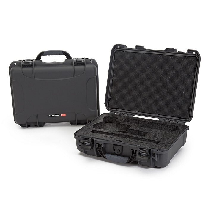 Levně Odolný vodotěsný kufr 910 s pěnou pro 2x Classic Pistol Nanuk® – Graphite