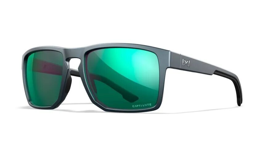 Levně Sluneční brýle Founder Captivate Wiley X® – Captivate™ zelené polarizované mirror, Graphite