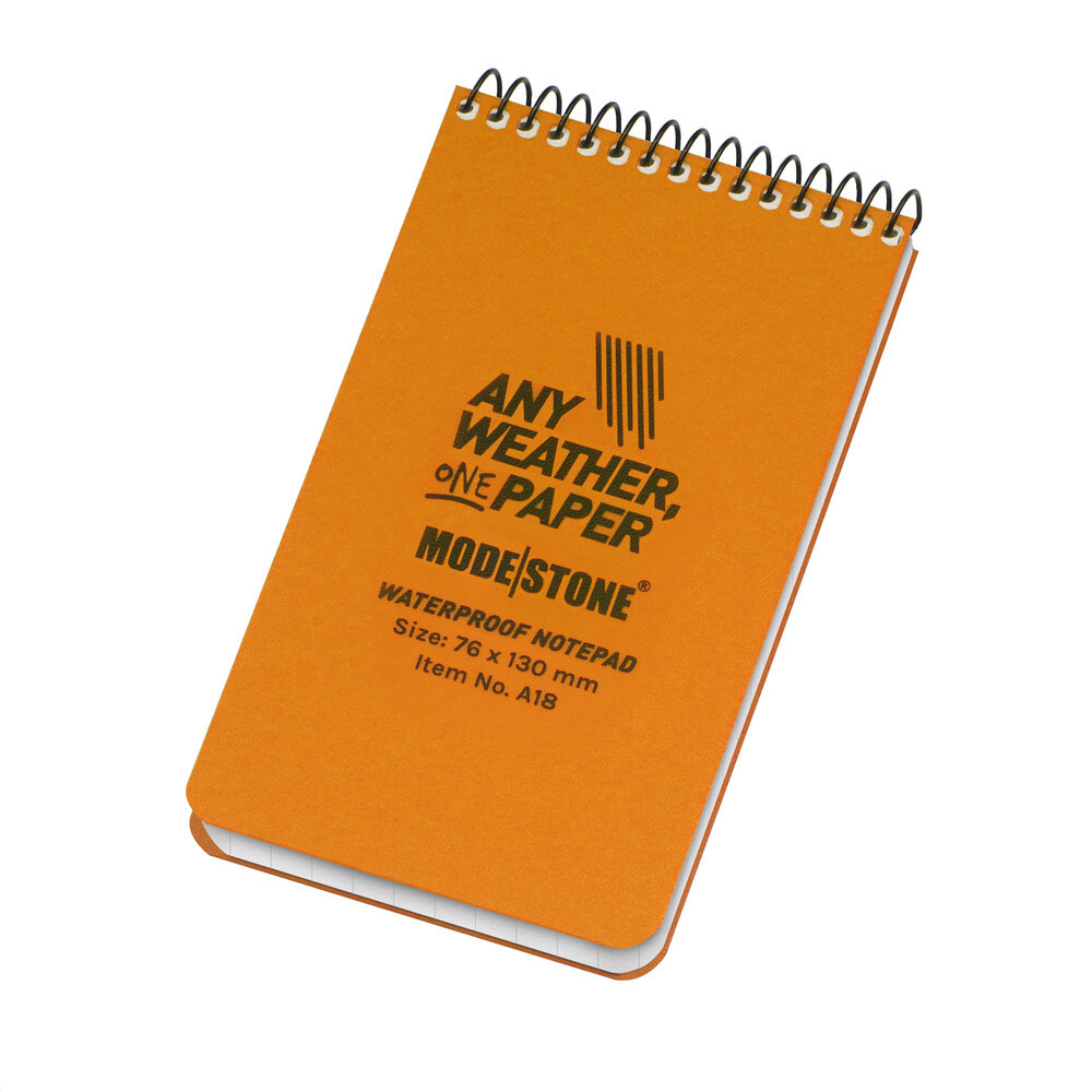 Levně Voděodolný zápisník čtverečkovaný Handy Pad 76 mm × 130 mm Modestone®, 30 listů – Oranžová