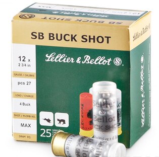 Brokové náboje Buck Shot Sellier & Bellot® / 12/70 / 36 g / 8,4 mm / 25 ks