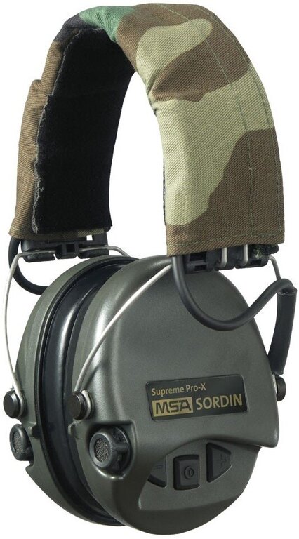 Elektronické chrániče sluchu MSA® Sordin Supreme Pro-X - zelené, Camo pásek