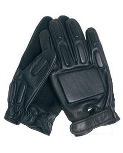 Kožené rukavice s gumovým polstrováním Mil-Tec® - černé