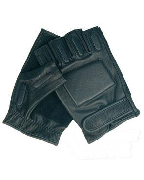 Kožené rukavice s polstrováním Mil-Tec® - černé bezprsté