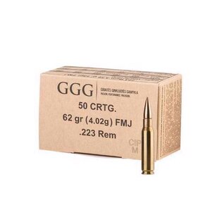 Náboje FMJ GGG® 223 Rem. / 62 grn / 50 ks