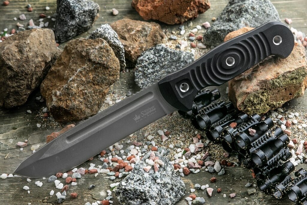 Nůž s pevnou čepelí KIZLYAR SUPREME® Maximus Sleipner Stone Wash