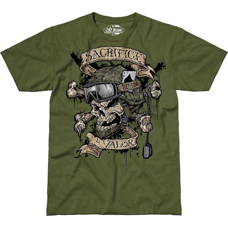 Pánské tričko 7.62 Design® Sacrifice & Valor - zelené