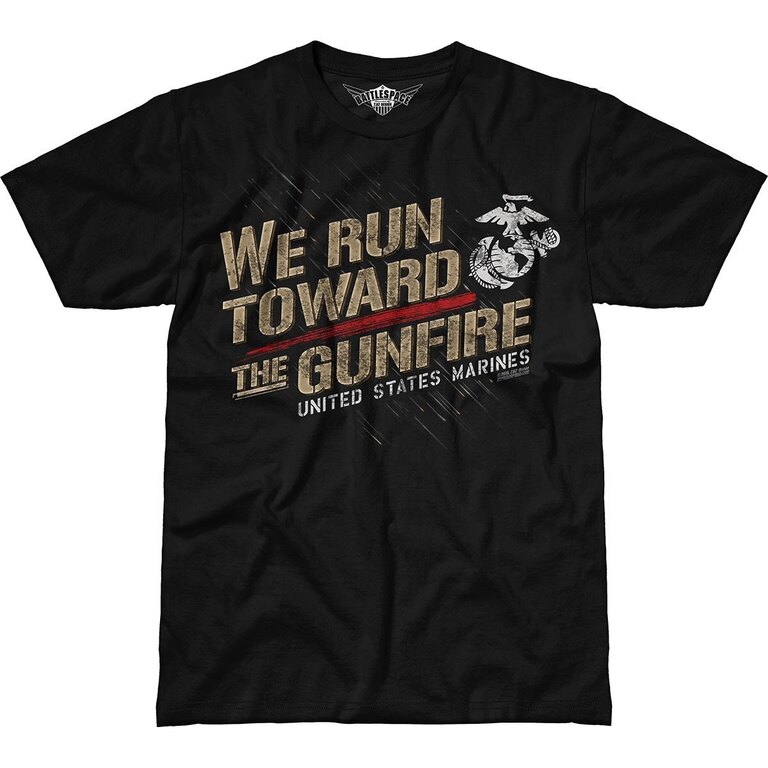 Pánské tričko 7.62 Design® USMC Toward The Gunfire - černé