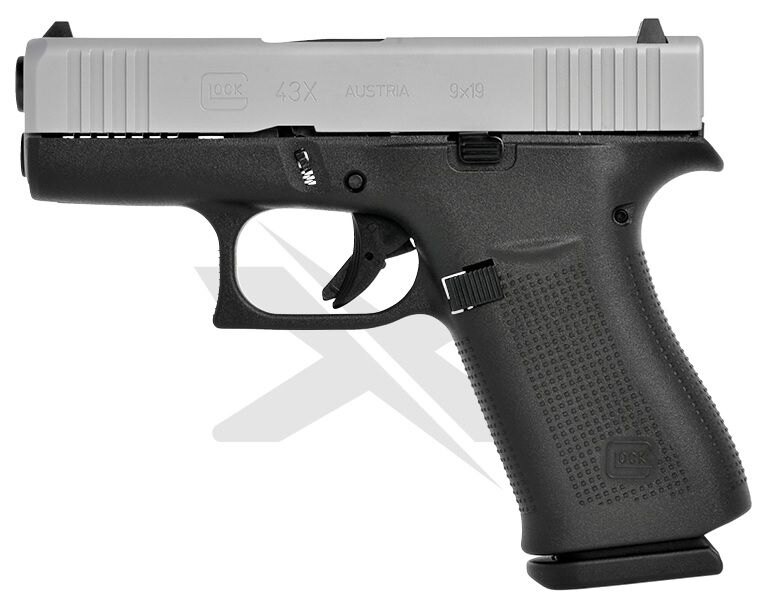 Pistole Glock 43X Silver Slide / ráže 9x19