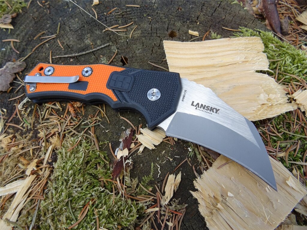 Zavírací nůž Lansky® Madrock World Legal Knife - oranžový